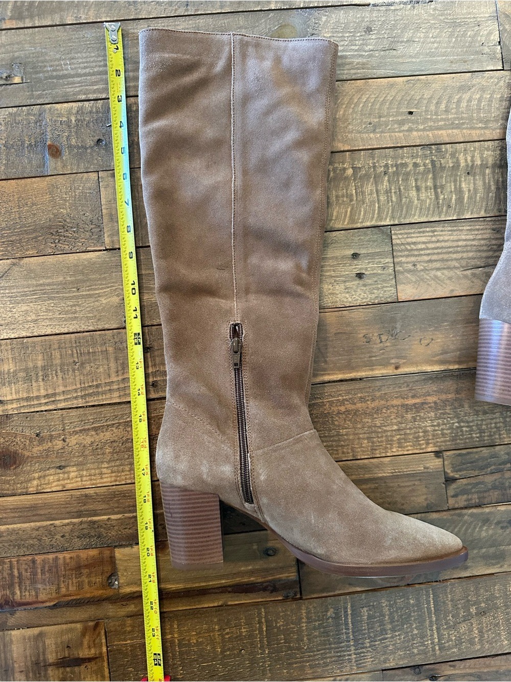 House of Harlow 1960 Tan Suede Knee High Heeled Boot Size 7.5 NWOB - Picture 7 of 8